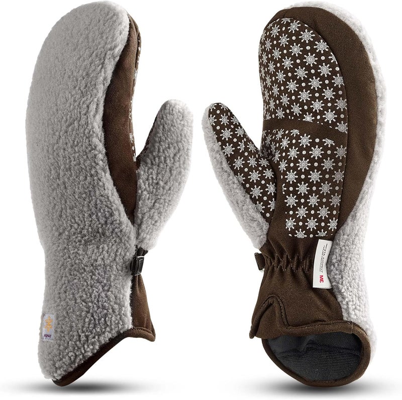 EZPACE Store Women's Sherpa Mitten Warm Fleece Gloves for Cold Weather Winter - Image 1